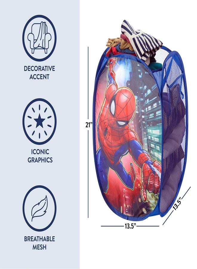 Idea Nuova Marvel Spider-Man Pop-Up Hamper for Kids,Red Collapsible Laundry Basket with Durable Carry Handles,21" H x 13.5" W x 13.5" L,Lightweight & Portable - Image 3